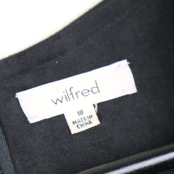 Aritzia Wilfred Montbrun Suede Mini Deep V-neck A-line Black Dress Size 10 - Picture 3 of 7